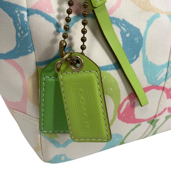 COACH Hampton Pastel Signature Scribble Shoulder Bag Tote 247 w/ 2 Hang Tags - Picture 16 of 16